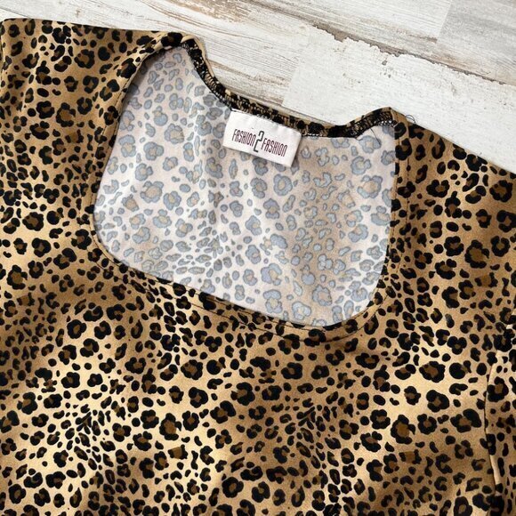 Y2k Cheetah‎ Square Neckline Baby Tee Womens Size Medium - Picture 2 of 3